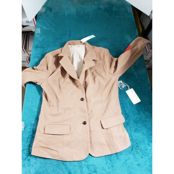 41Hawthorn Blazer Size Large Womens Beige Two Button Elbow Patches Ladies NWT - Picture 2 of 10